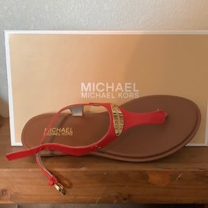 Michael Kors Plate Thong sandals 8M Watermelon